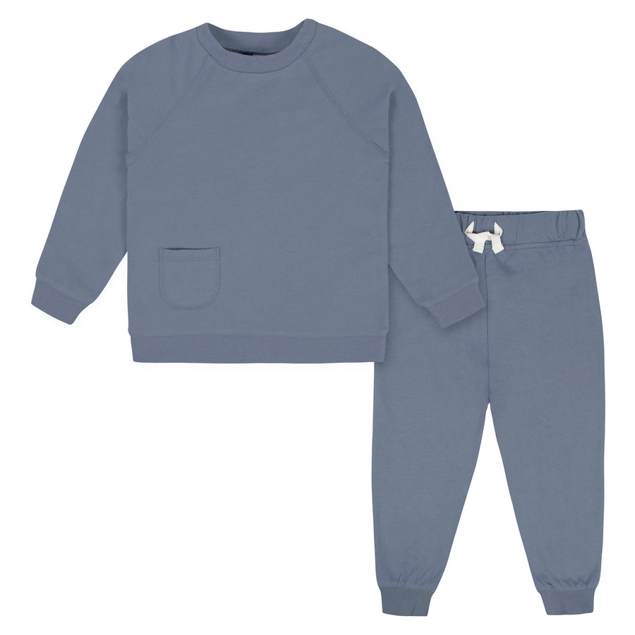 d - Gerber-OP22F-2pc Pullower+Jogger - Blue - 3T 2-Piece Toddler Boys Blue Pullover & Jogger Set 013618332203