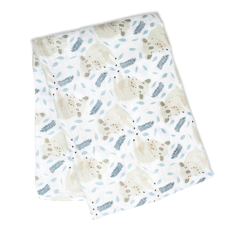 Lulujo - Swaddle Blanket Muslin Cotton - Modern Koala Cotton Muslin Swaddle Blanket - Modern Koala 628233454676