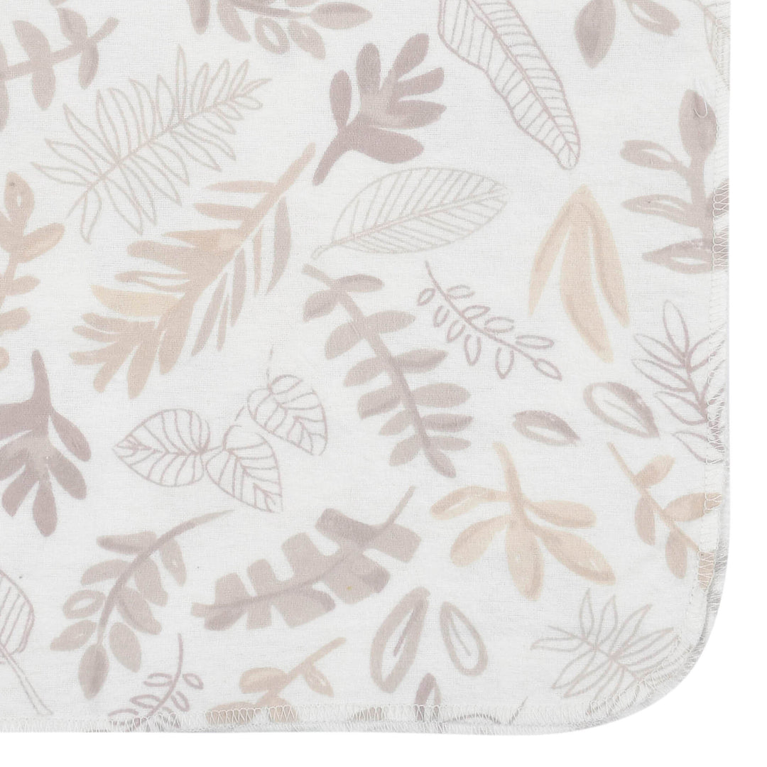 Just Born 4 Pack Neutral Leaves Flannel Receiving Blankets