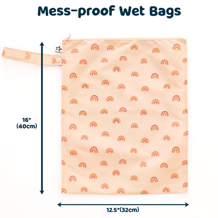 Mess-proof Wet Bags 2 Pack - Boho Rainbow, Cinnamon