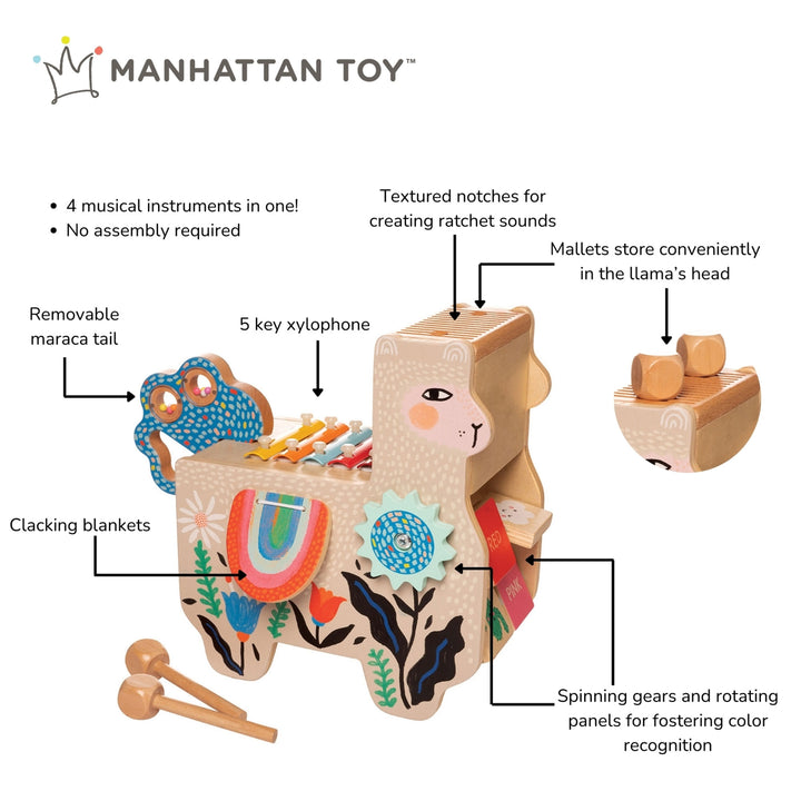 Musical Llama Wooden Instrument for Toddlers