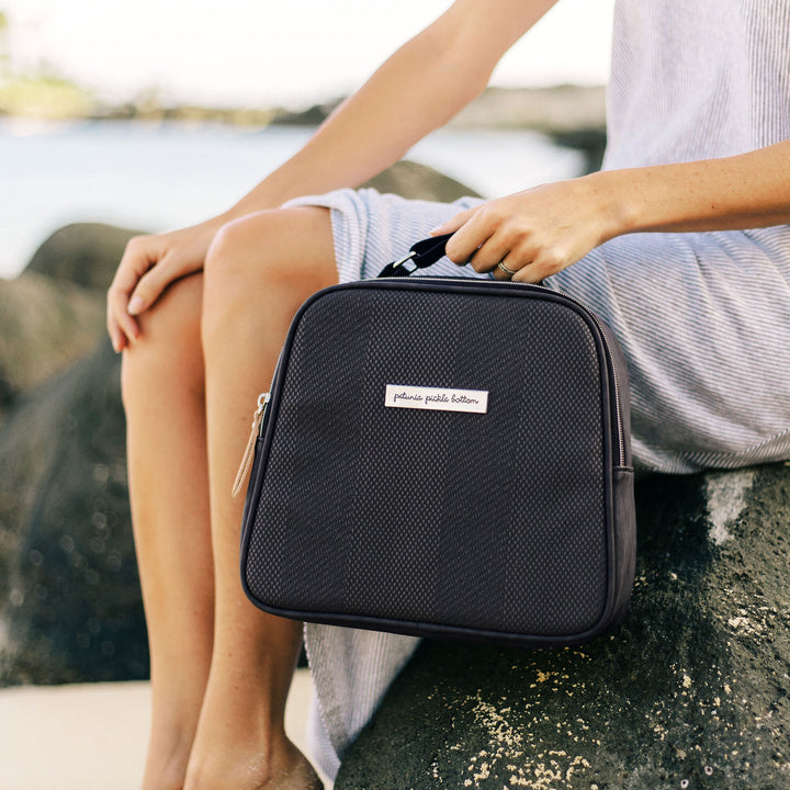 Tandem Bottle & Lunch Tote in Carbon Cable Stitch