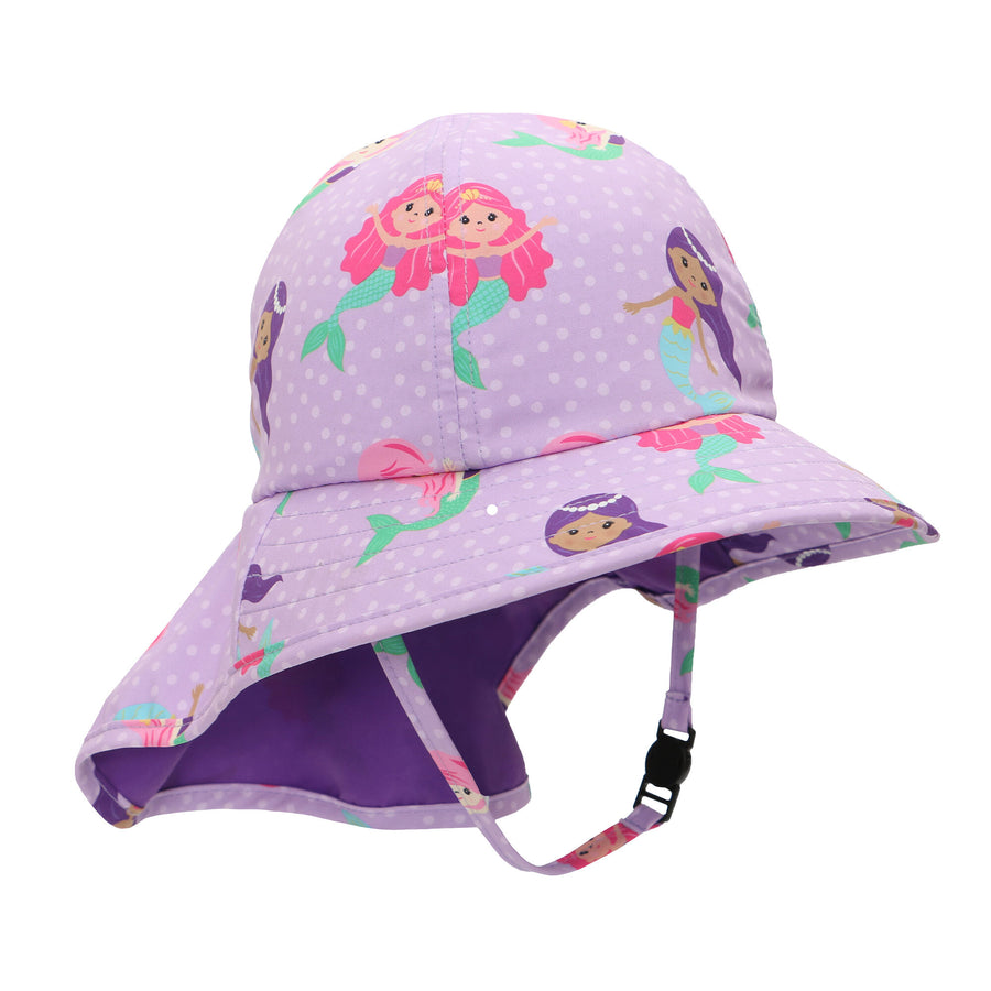 ZOOCCHINI - Baby-Toddler Cape Sunhat - Mermaid - 2-4Y UPF50+ Baby-Toddler Cape Sun Hat - Mermaid 810608032422