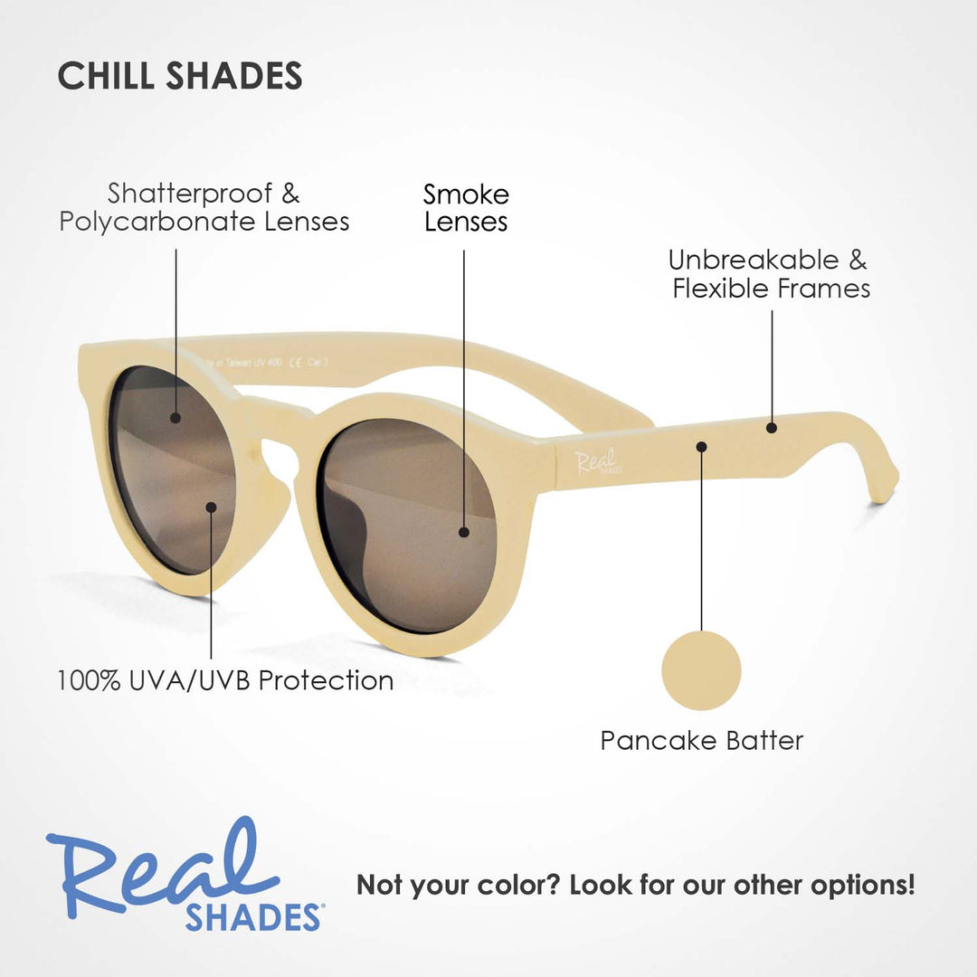 Chill Unbreakable UV  Fashion Sunglasses, Pancake Batter Yellow