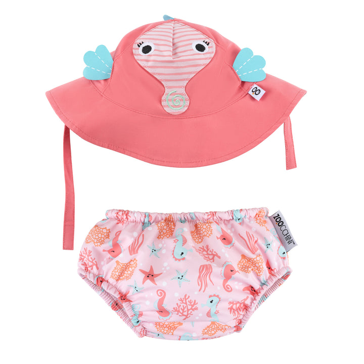 UPF50+ Baby Swim Diaper & Sun Hat Set