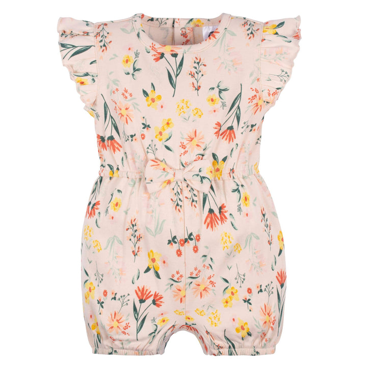 d - Gerber - OP2222 - 1 Pack Romper - Wildflower - 0-3M Gerber 1-Pack Baby Girl Wildflower Romper 013618356155