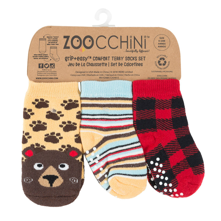 Comfort Terry Socks Set - 3 Pair -  Bosley the Bear 0-24M