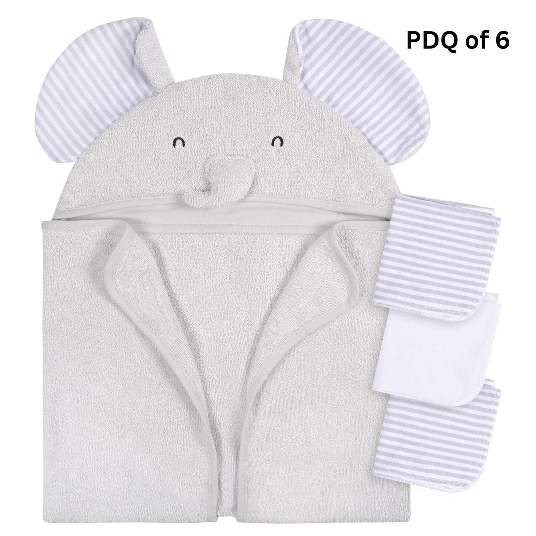 Gerber - OP2326ca - 4pc Bath Set - Grey Elephant - PDQ (x6) 4pc Bath Set - Grey Elephant - PDQ of 6 units 013618470608