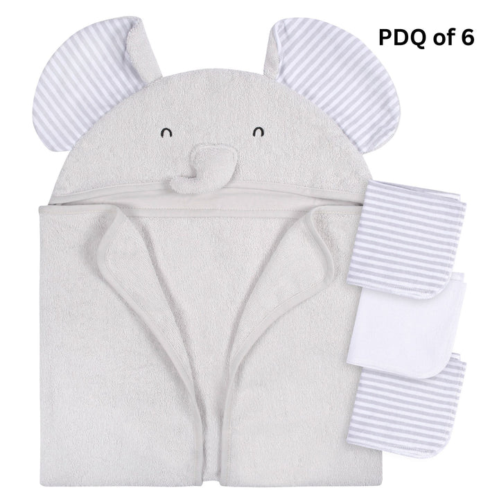 Gerber - OP2326ca - 4pc Bath Set - Grey Elephant - PDQ (x6) 4pc Bath Set - Grey Elephant - PDQ of 6 units 013618470608