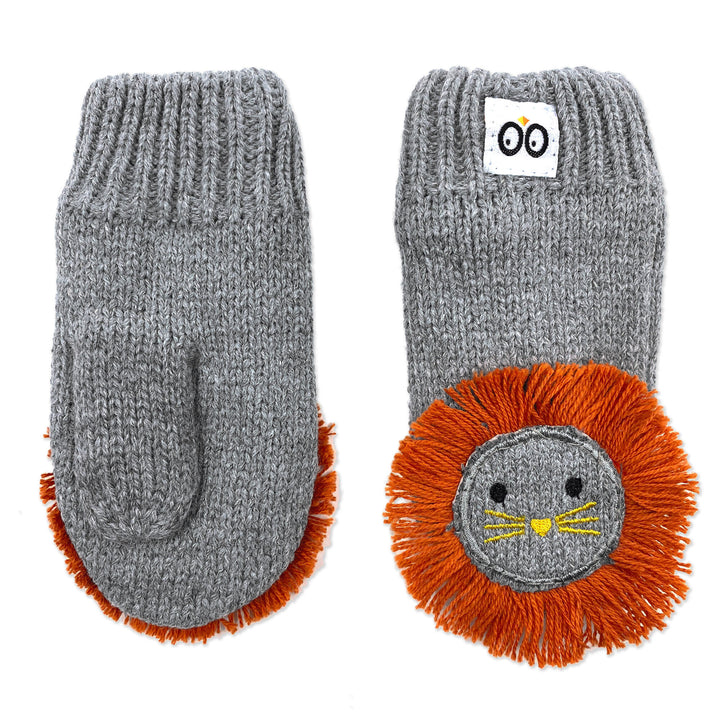 d - ZOOCCHINI - BabyToddler Knit Mittens Leo  Lion 6-12M BabyToddler Knit Mittens - Leo the Lion 810608030862