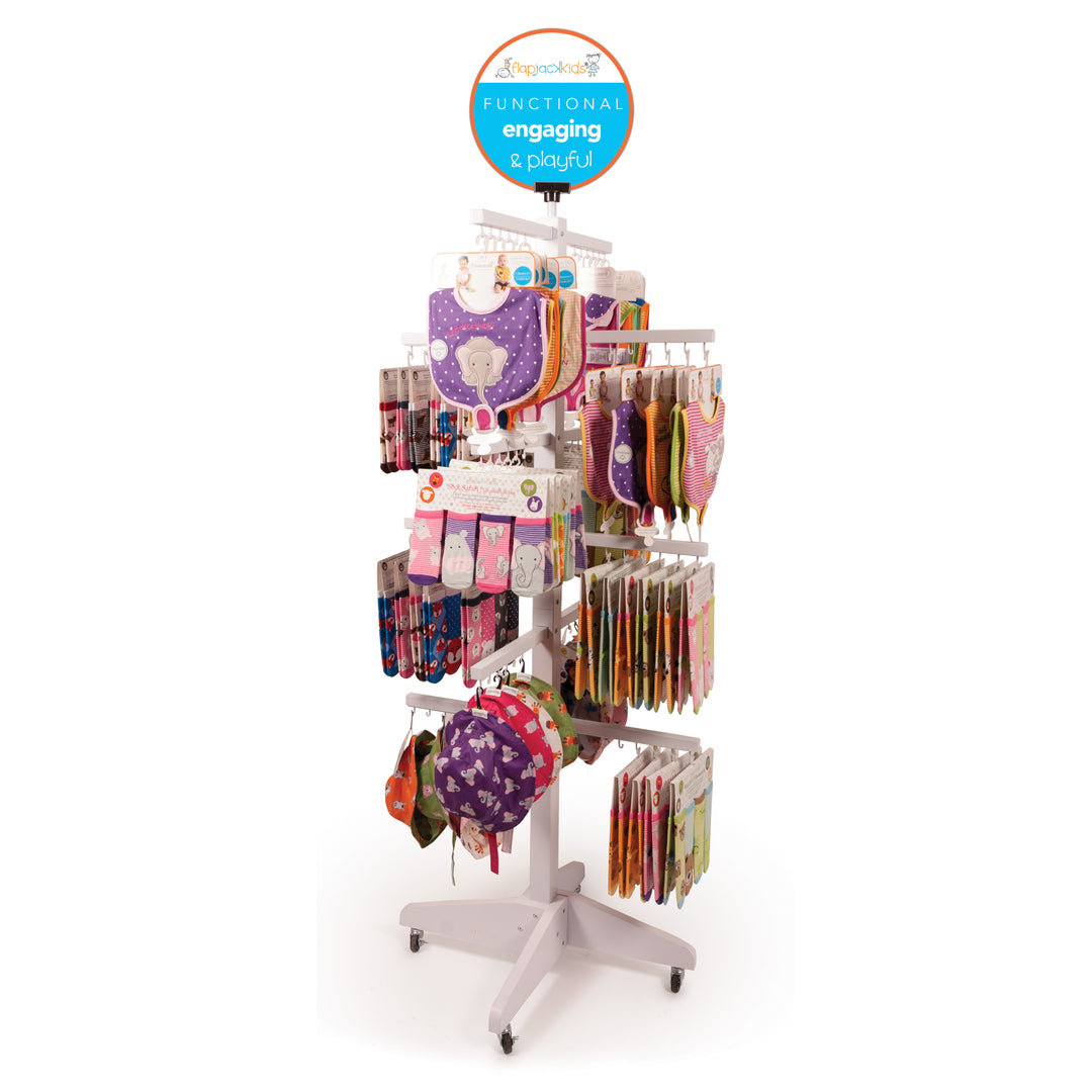 l - FlapJackKids - Multi-Tiered Rack Display (White) Multi-Tiered Rack Display (Not Filled) 873874002407