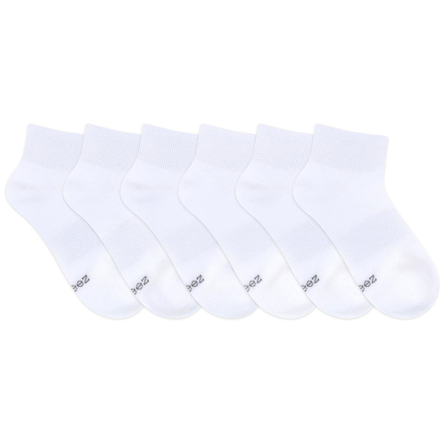 Robeez - Core -6 Pack Kids Socks-Solid QTR White-7-8.5(4-6Y) 6pk Kids Socks - Solid QTR White 197166011275