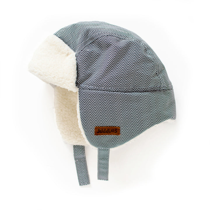 d - Juddlies - Baby Winter Hats - Herringbone Grey - 0-6M Winter Hats - Herringbone Grey 821436008855