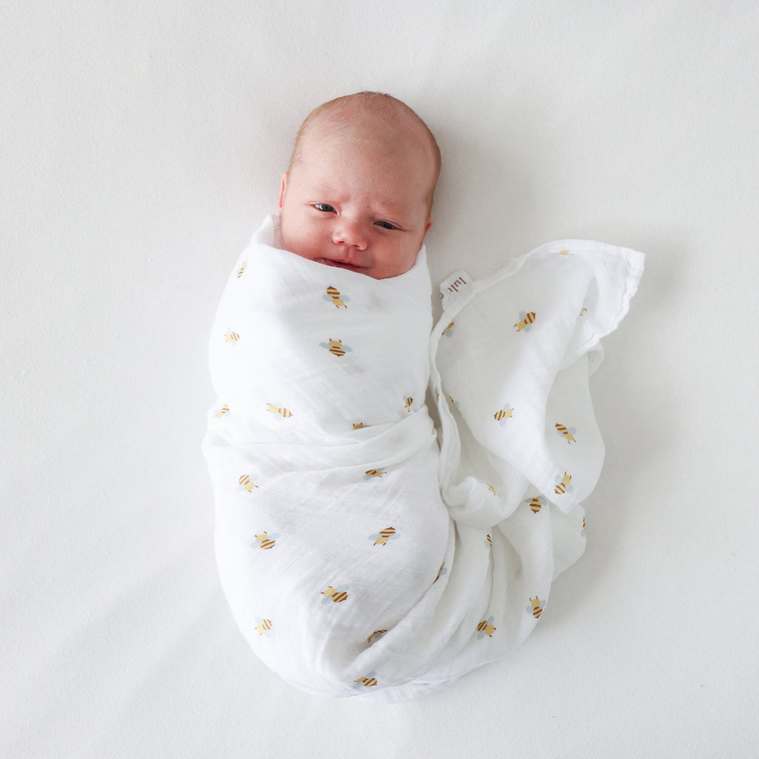 Swaddle Blanket Muslin Cotton LG-Bees