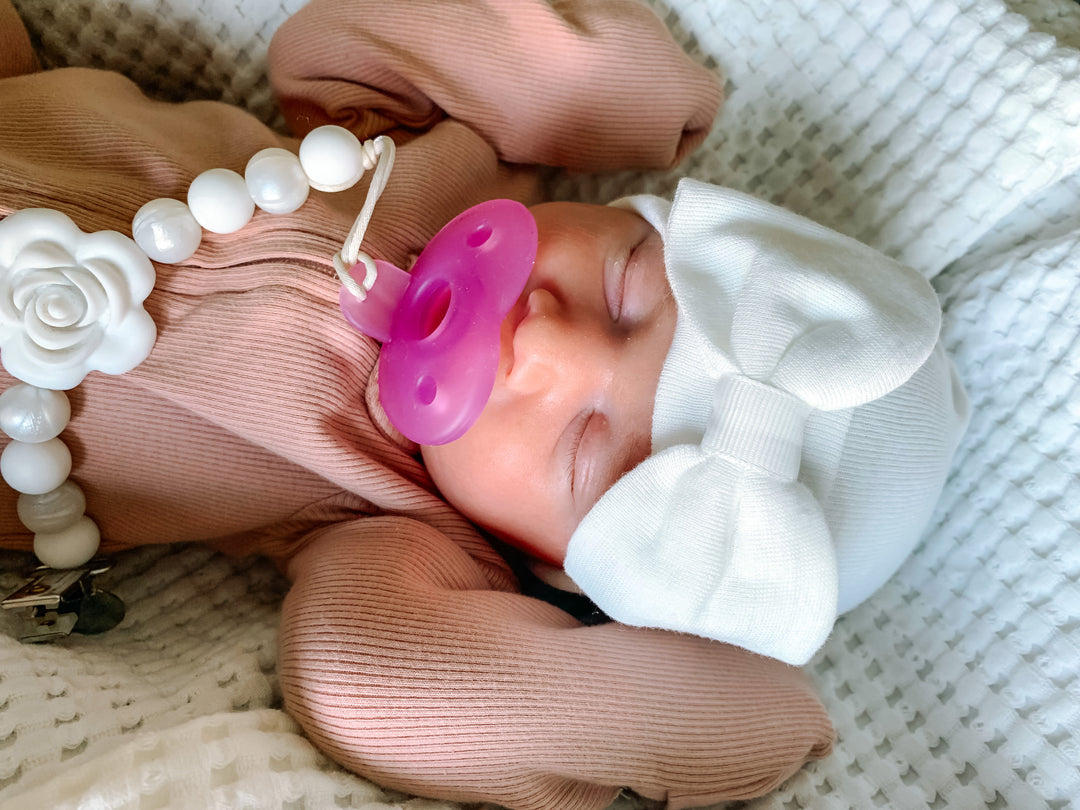 Newborn Hat - Bow - Pink