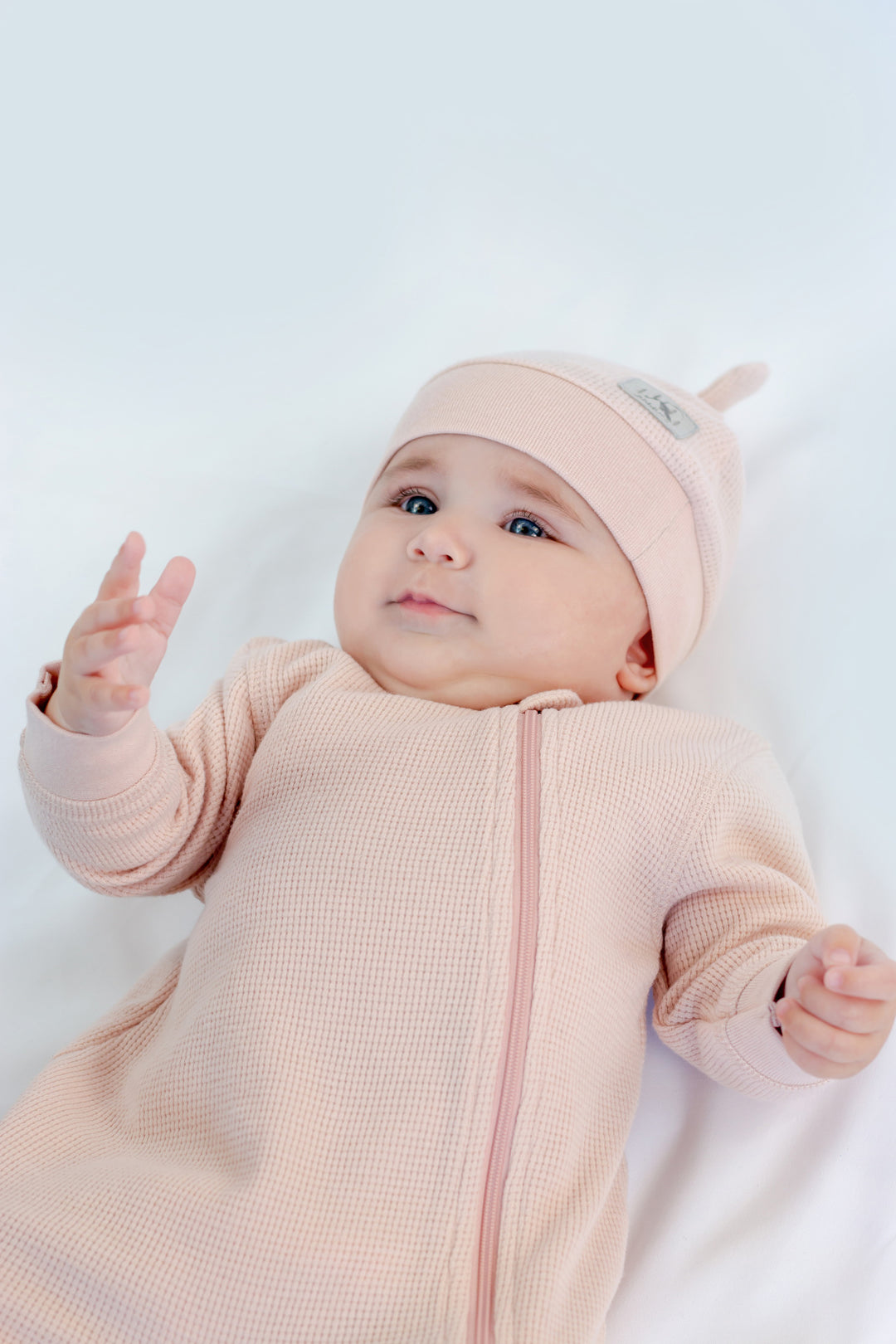 Mini Waffle Collection - Newborn Hat - Pink Clay