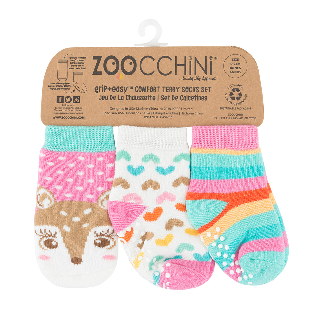 Comfort Terry Socks Set - 3 Pair -  Fiona the Fawn 0-24M