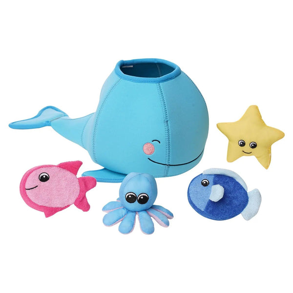 Neoprene Whale 5pc SpillnFill Bath Toy