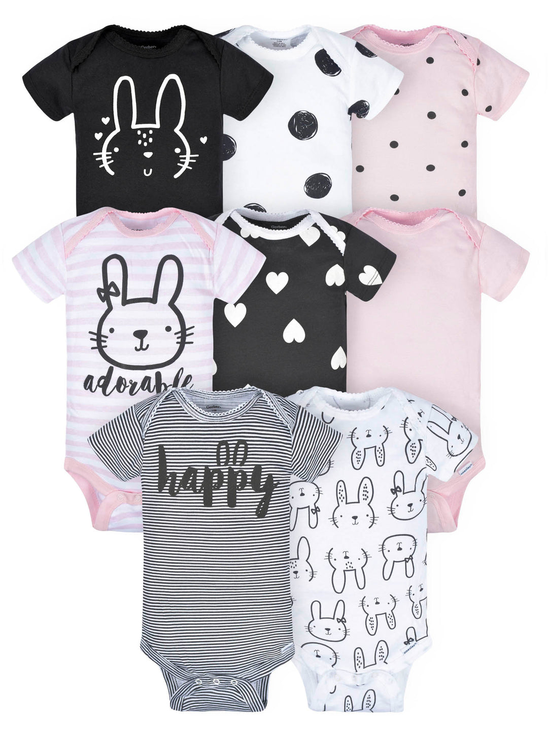 Short Sleeve Bodysuit Onesies - 8pk