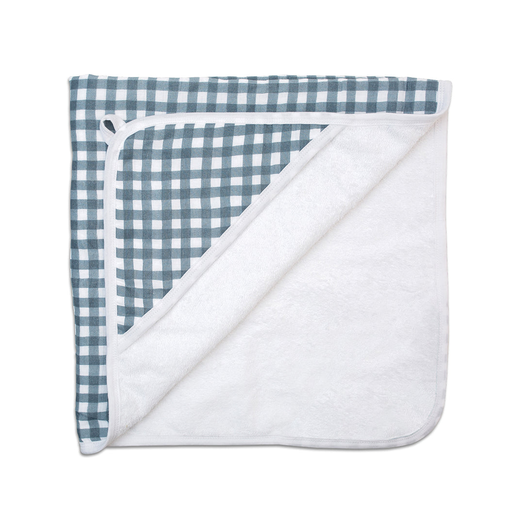 d - Lulujo - Hooded Towel - Navy Gingham Hooded Towel - Navy Gingham 628233458407