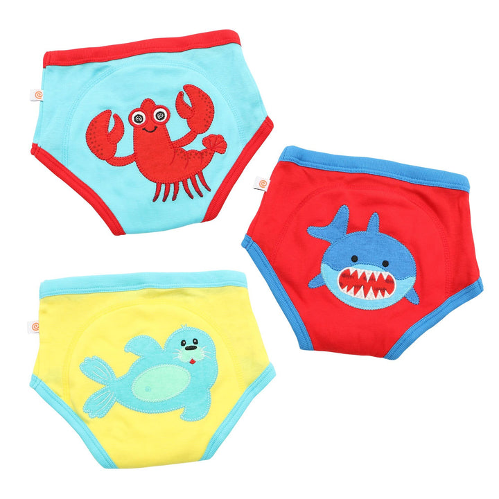 d-ZOOCCHINI-Org Ctn 3PC Potty Training Boys Ocean Pals 3T-4T Organic Cotton 3 Piece Potty Training Pants - Boys Ocean Pals 810608032477