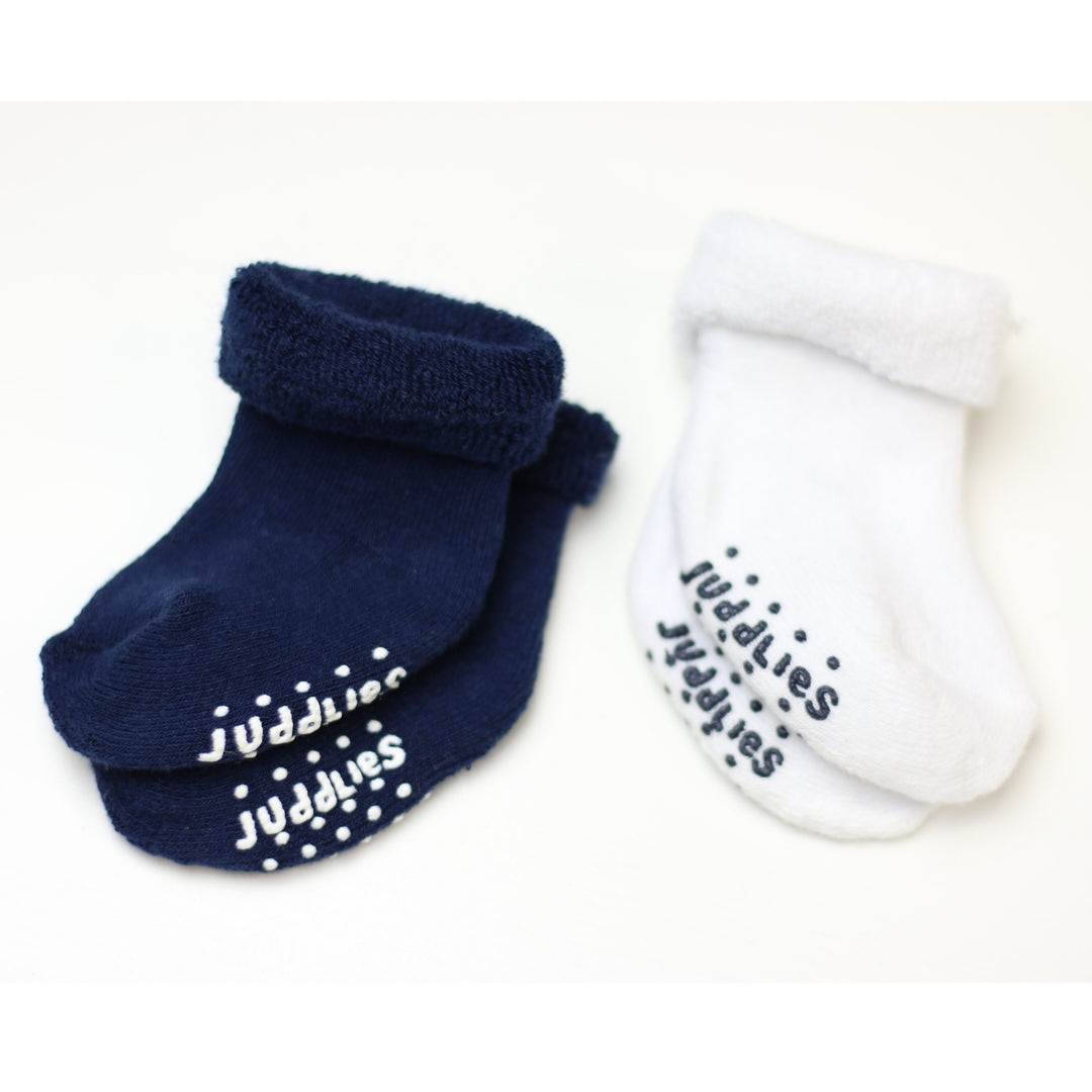 2 pack Infant Socks - Navy + White