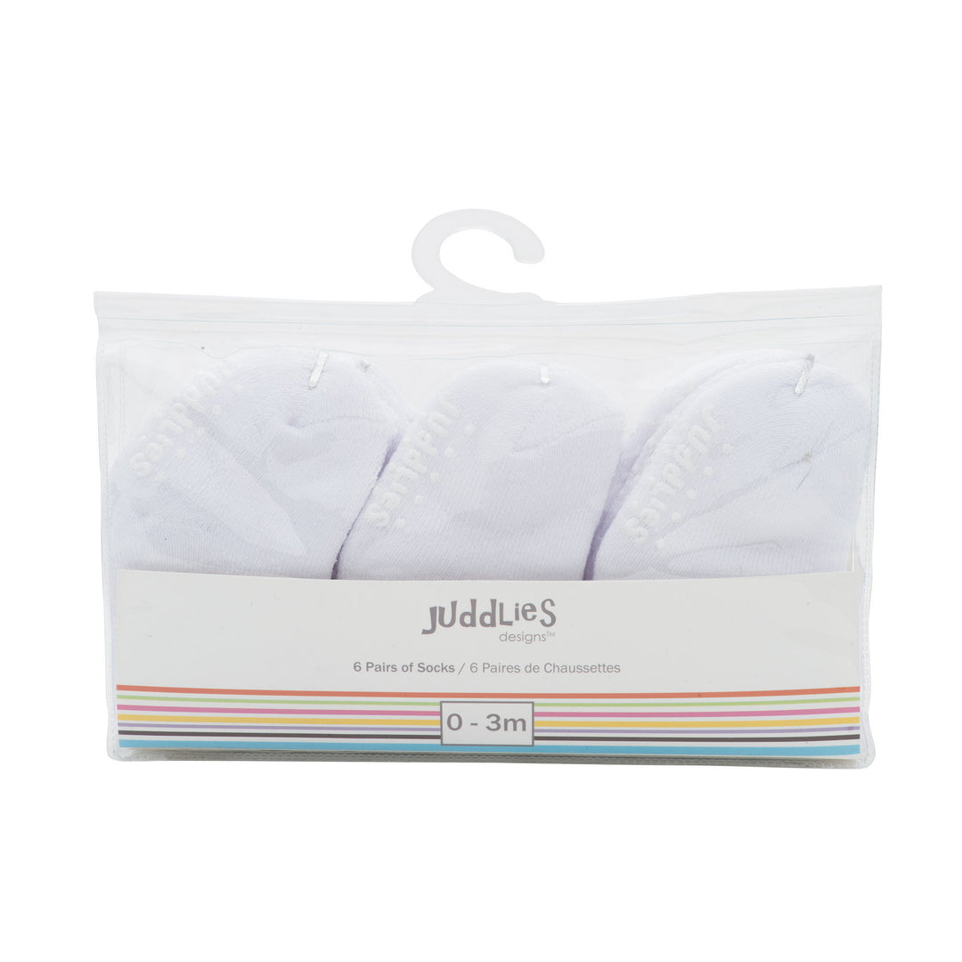 6 pack Infant Socks - White