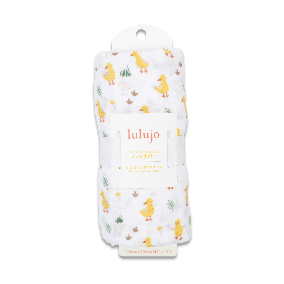 Swaddle Blanket Muslin Cotton LG- Ducks