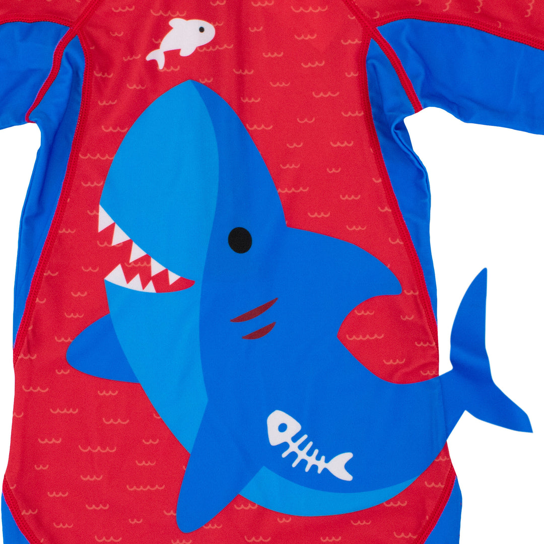 Baby + Toddler UPF50+ Rashguard One Piece Swimsuit   Blue Shark