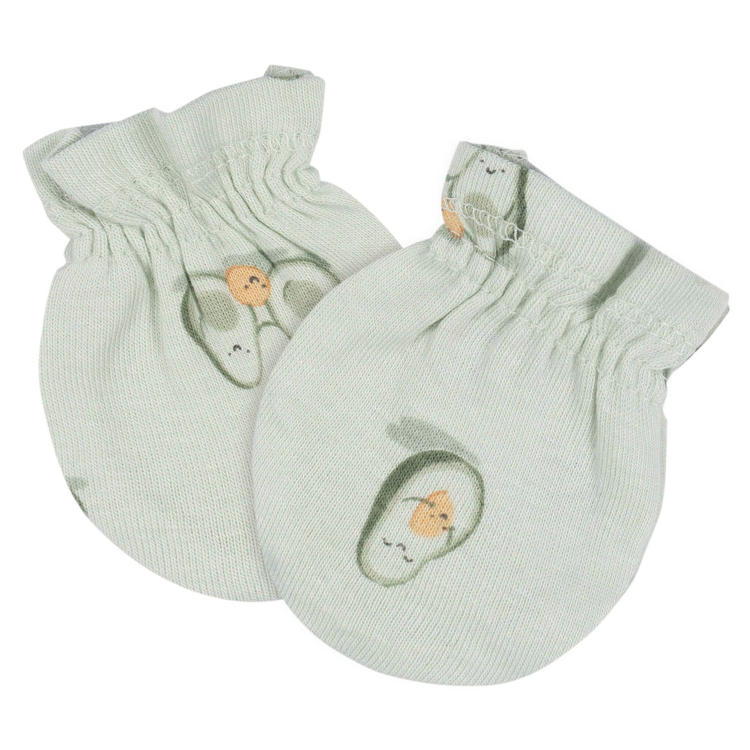 4-Piece Baby Neutral Avo Cuddle Cap & Mitten Set