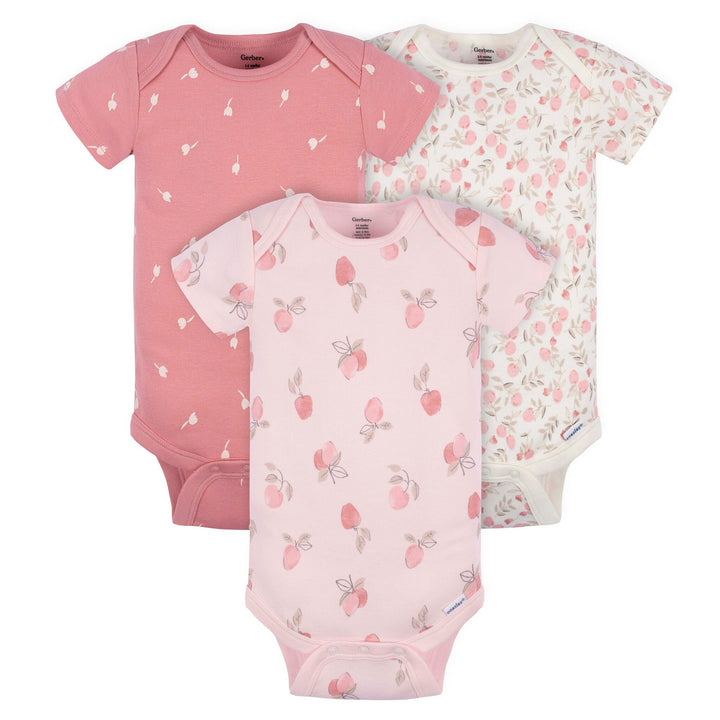 5-Piece Baby Girl Pink Onesies & Pants - Appley Sweet - 3-6M