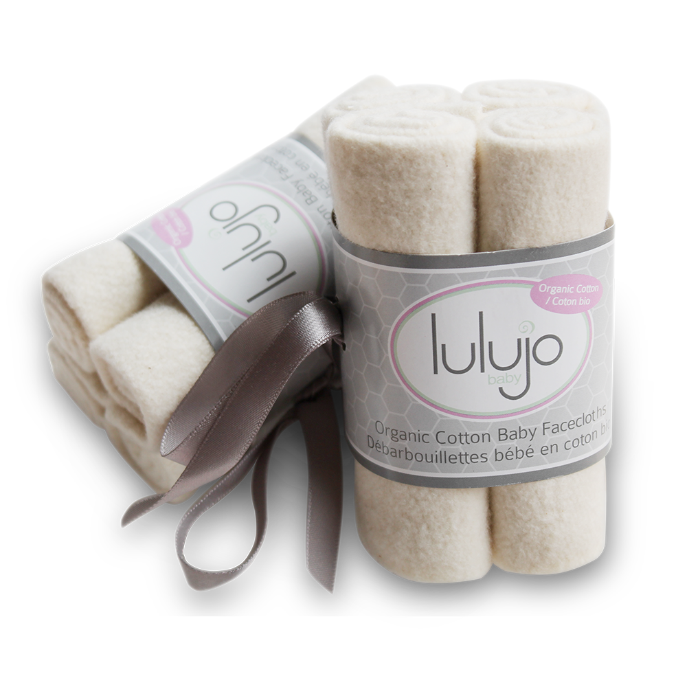 Lot de 4 débarbouillettes en coton biologique