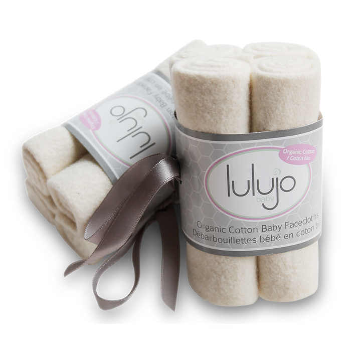 Lot de 4 débarbouillettes en coton biologique