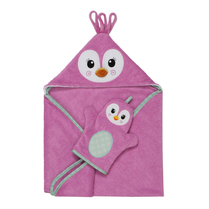 Baby Snow Terry Bath Mitt - Penny Penguin 0-18M