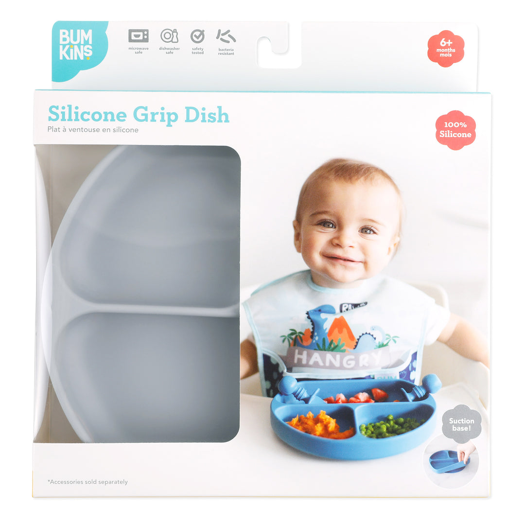 Silicone Grip Dish   Grey