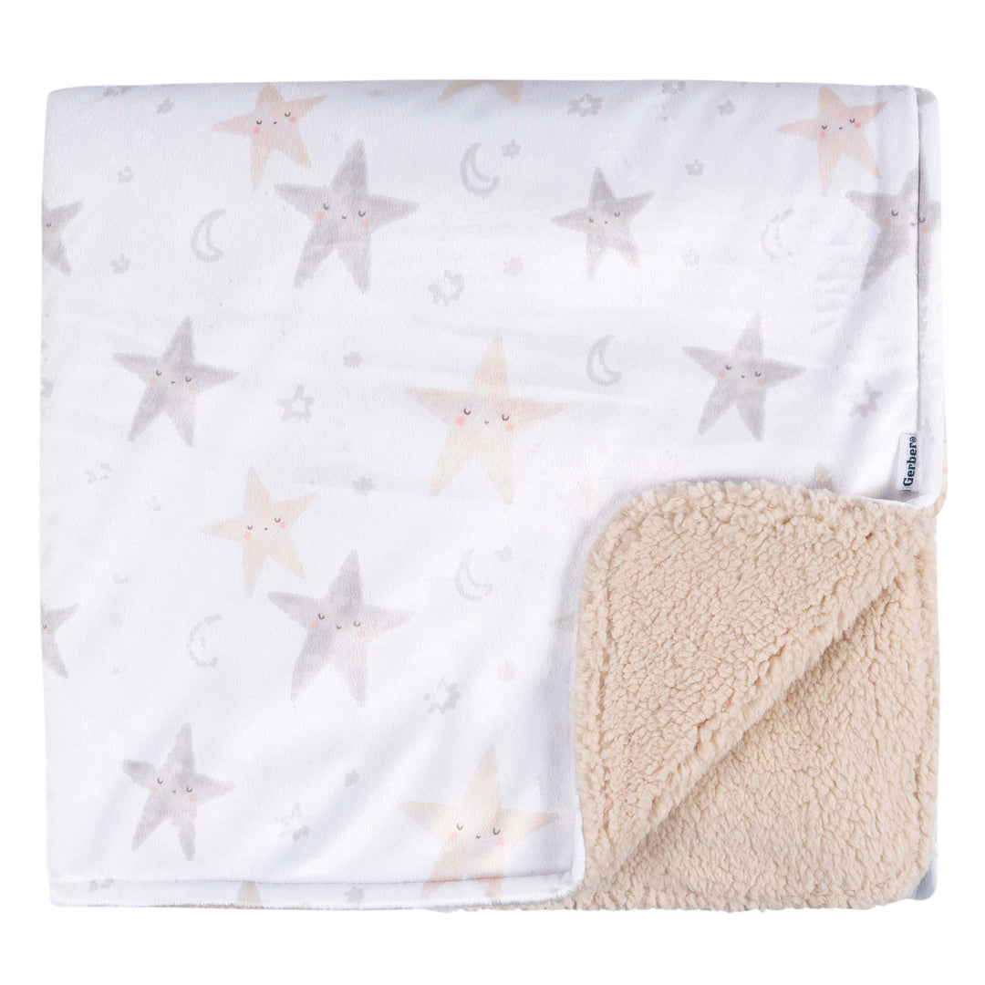 Gerber - OP2304 - 1pk 2ply Plush Blanket - Celestial - Stars 2ply Plush Blanket - Celestial - Stars 013618468841