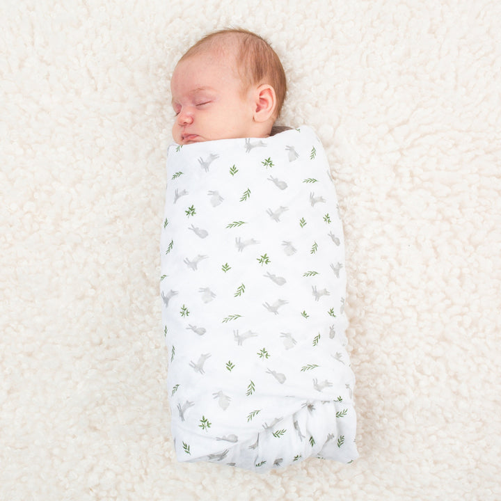 Swaddle Blanket Muslin Cotton LG- Bunnies