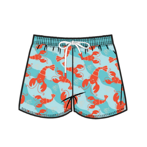 Printed Swim Shorts - Logan the Lobster - 4T