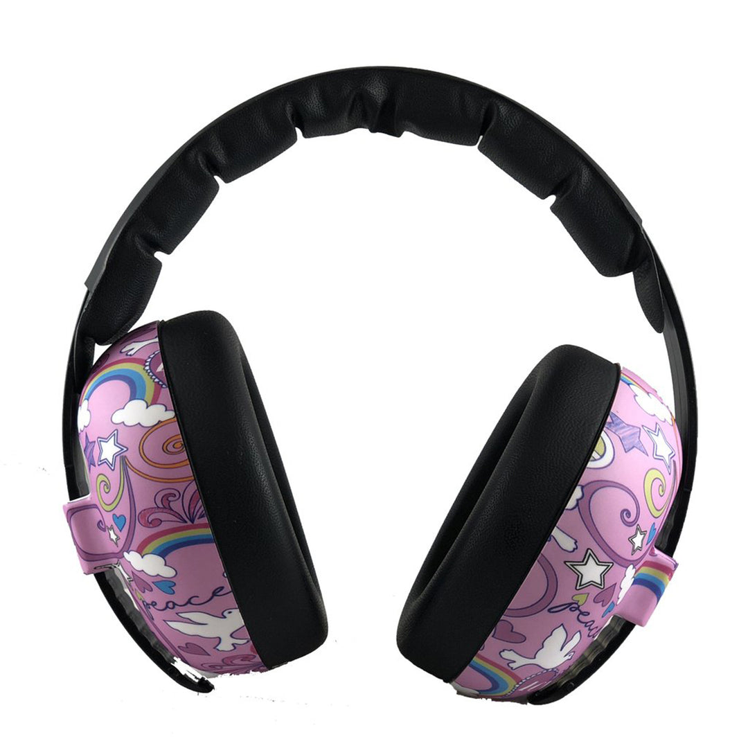 Banz - Baby Mini Earmuffs - Peace Doodle - 0-2yrs Baby Hearing Protection Earmuffs (2m+) - Peace Doodle 9330696046749