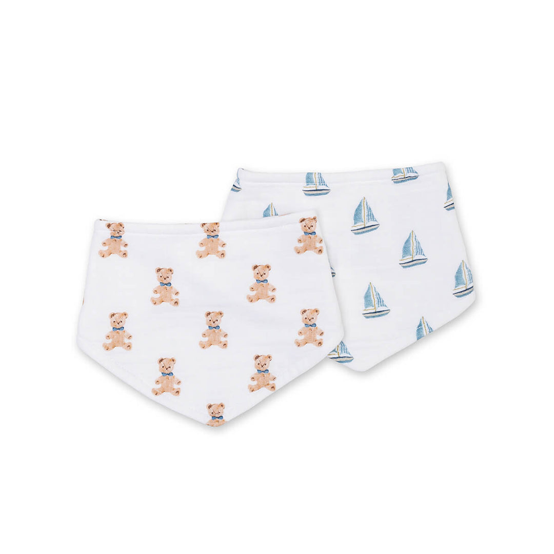 Lulujo - Boho - 2PK Bandana Bibs - Vintage Bear/Sailboats Boho - 2PK Bandana Bibs - Vintage Bear/Sailboats 628233459886