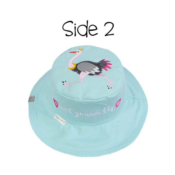 Reversible Kids UPF50+ Sun Hat - Giraffe/Ostrich