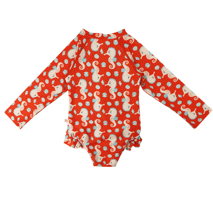 Rashguard Ruffled 1 Piece Swimsuit