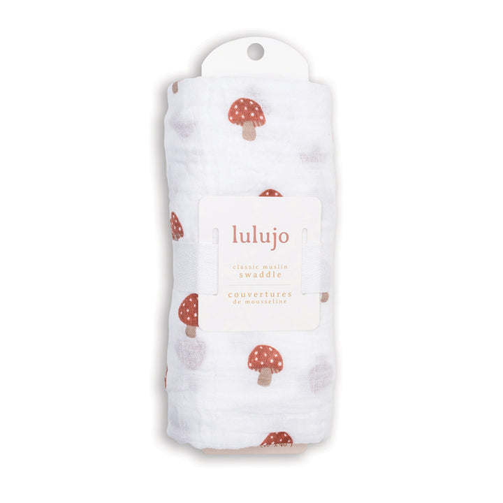 Swaddle Blanket Muslin Cotton LG- Mushroom