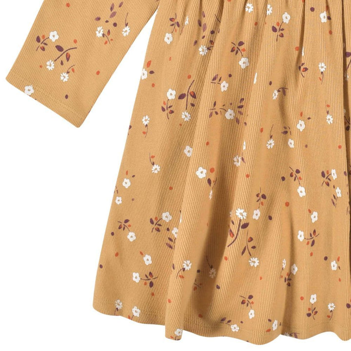 2-Pack Toddler Girls Yellow Floral Long Sleeve Dresses