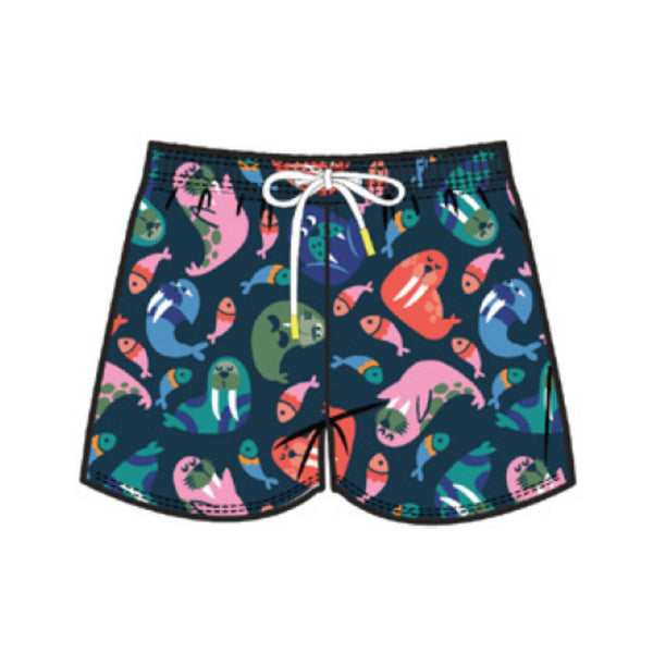 Printed Swim Shorts - Wally the Walrus