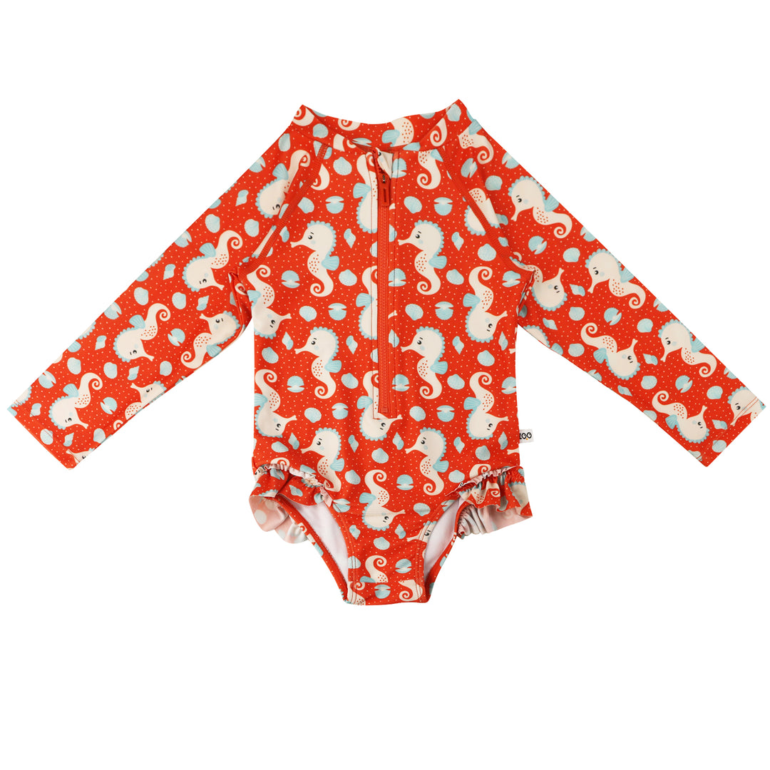 Rashguard Ruffled 1 Piece Swimsuit