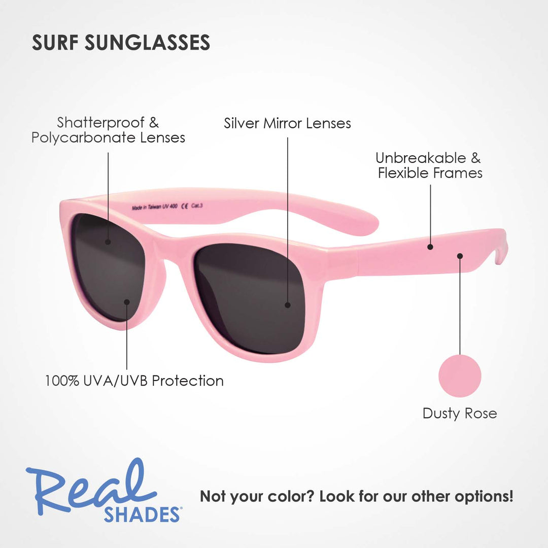 Surf Unbreakable UV  Iconic Sunglasses, Dusty Rose
