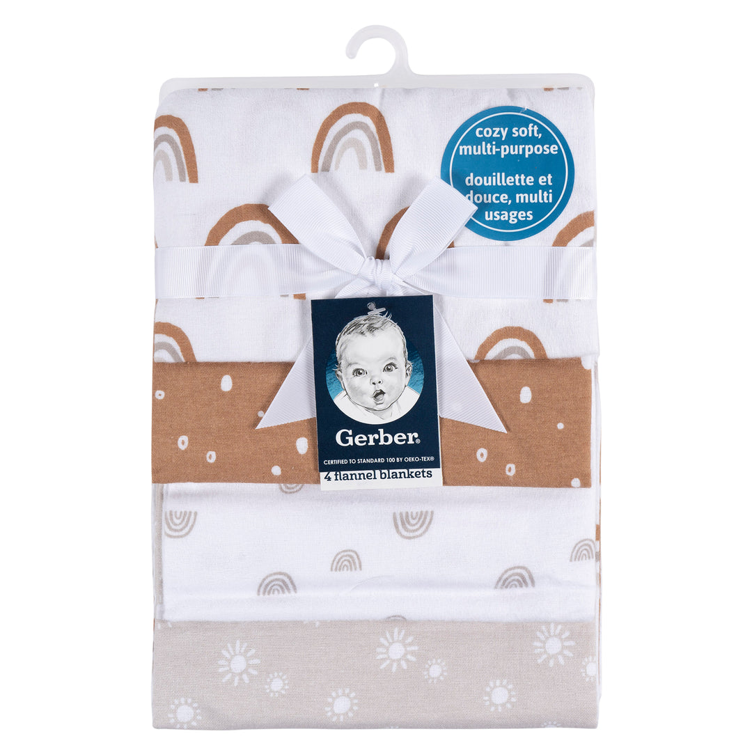 Flannel Receiving Blanket - 4pk