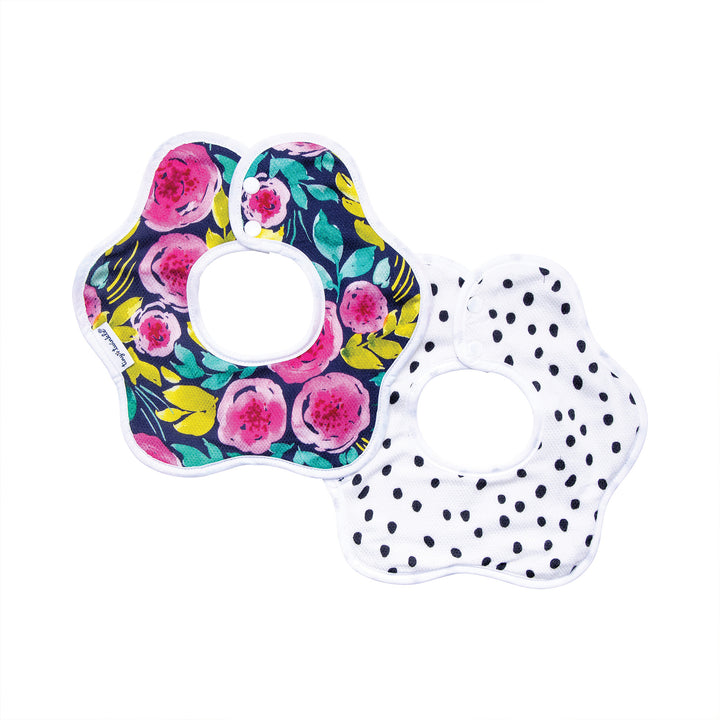 d -Tiny Twinkle -Kaffle Roundabout Bib 2PK Painted Peony Set Kaffle Roundabout Bib 2PK - Painted Peony Set 810027530790