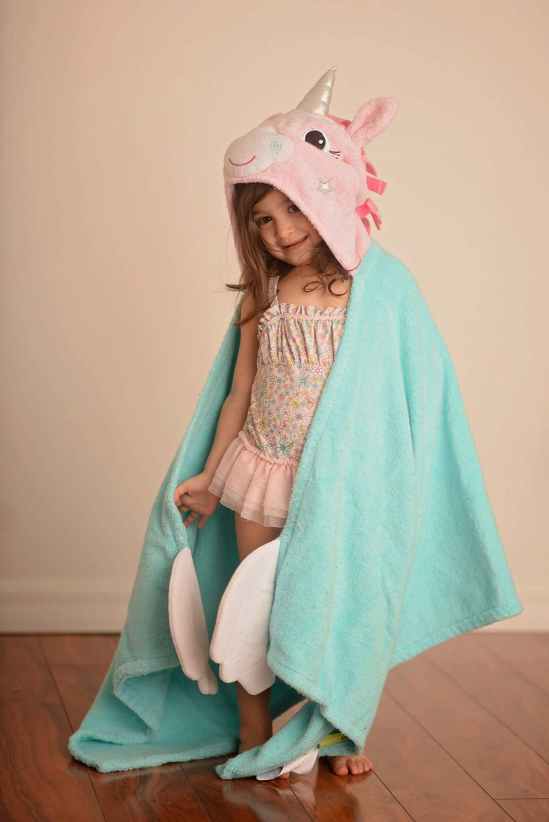 Kids Plush Terry Hooded Bath Towel - Allie Alicorn 2Y+